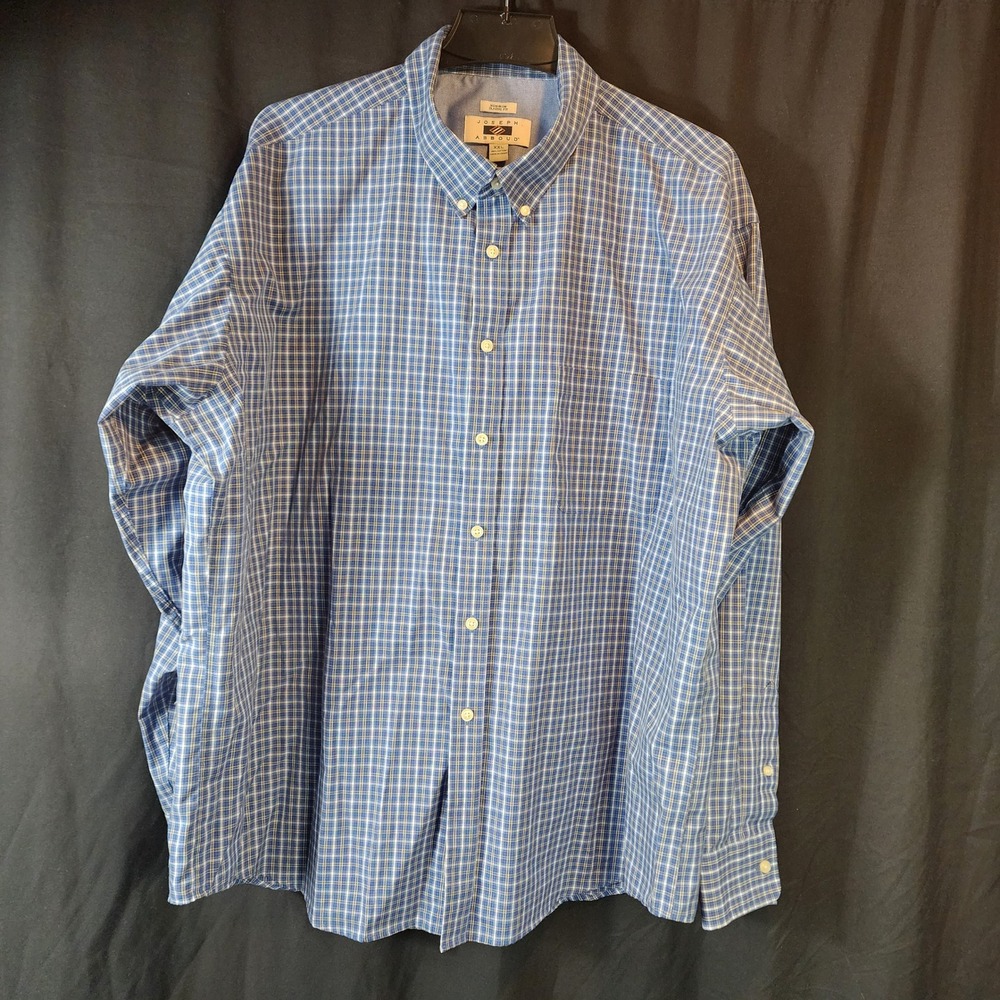 Joseph Abboud Mens Non Iron Classic Fit Plaid Long Sleeve Button Down Shirt XXL